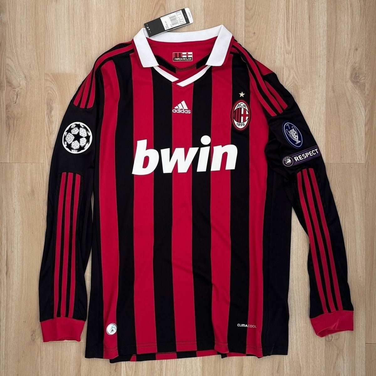 AC Milan 2009/10 Ronaldinho #80 Home Jersey – Long Sleeve – UCL