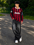 AC Milan 2009/10 Ronaldinho #80 Home Jersey – Long Sleeve – UCL