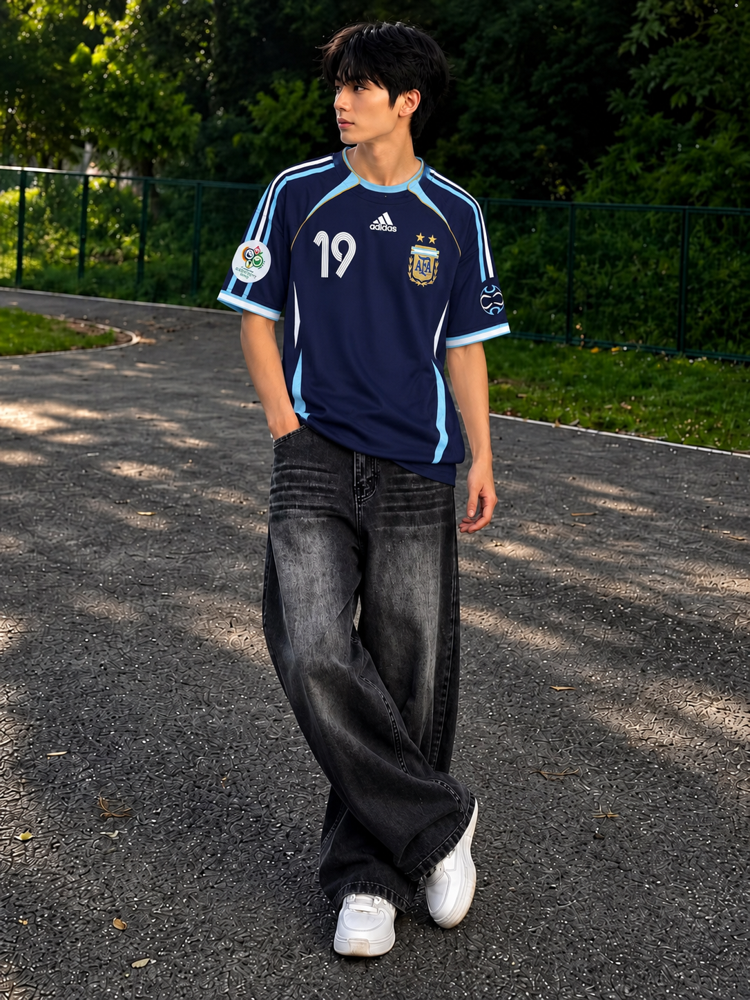 Argentina 2006 Messi #19 Away Jersey – Navy Blue Adidas World Cup Retro Shirt